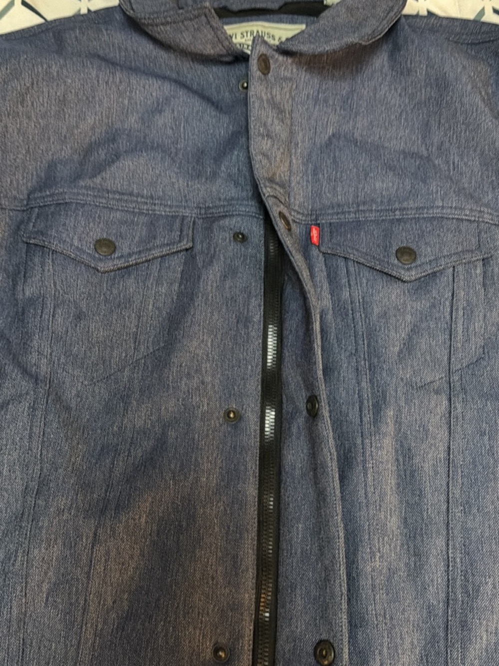 Levi's Lightweight Blue Denim Shirt Jacket with Zip Placket